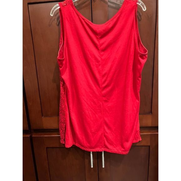 Fashion Bug Red Sequined Tank Top 1X! - Picture 5 of 7